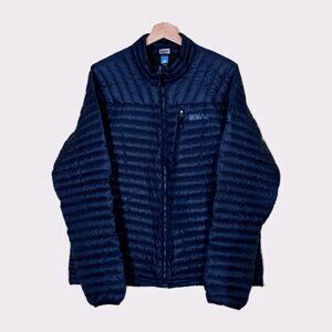 Eddie Bauer First Ascent Down 800 Jacket Men L Navy Quantum Pertex Packable FLAW